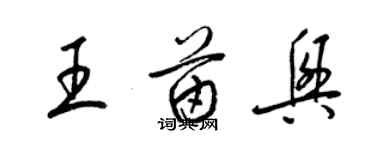 梁锦英王苗兴草书个性签名怎么写