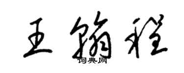 梁锦英王翰程草书个性签名怎么写