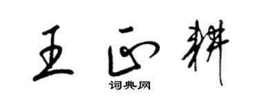 梁锦英王正耕草书个性签名怎么写