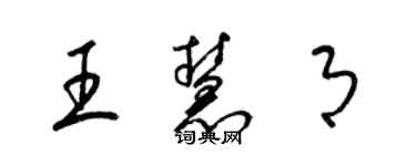 梁锦英王慧月草书个性签名怎么写