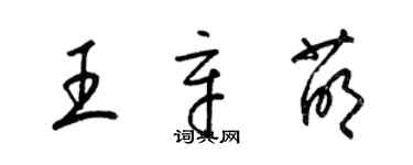 梁锦英王辛萌草书个性签名怎么写