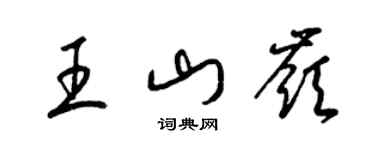 梁锦英王山岭草书个性签名怎么写