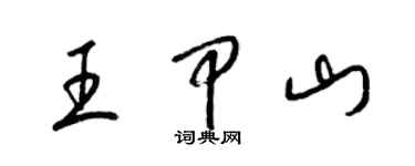 梁锦英王甲山草书个性签名怎么写
