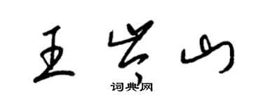 梁锦英王岑山草书个性签名怎么写
