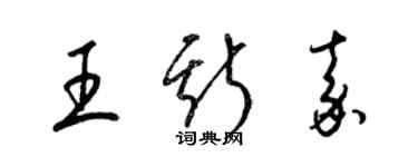 梁锦英王斯嘉草书个性签名怎么写
