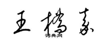 梁锦英王桥嘉草书个性签名怎么写
