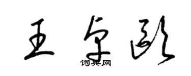 梁锦英王卓欧草书个性签名怎么写