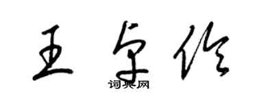 梁锦英王卓伶草书个性签名怎么写