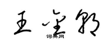 梁锦英王金朝草书个性签名怎么写