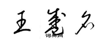 梁锦英王盛名草书个性签名怎么写