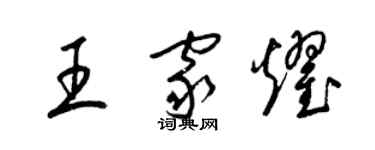 梁锦英王家耀草书个性签名怎么写