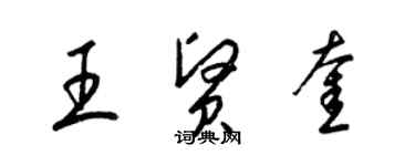 梁锦英王贤奎草书个性签名怎么写