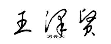 梁锦英王泽贤草书个性签名怎么写