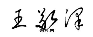 梁锦英王敬泽草书个性签名怎么写