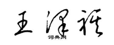 梁锦英王泽祺草书个性签名怎么写