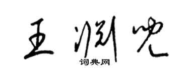 梁锦英王渊儿草书个性签名怎么写
