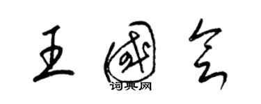 梁锦英王国会草书个性签名怎么写