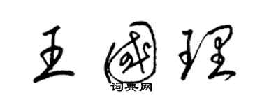 梁锦英王国理草书个性签名怎么写