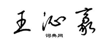 梁锦英王沁豪草书个性签名怎么写
