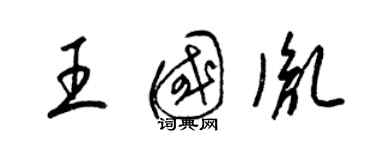 梁锦英王国胤草书个性签名怎么写