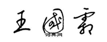 梁锦英王国霜草书个性签名怎么写