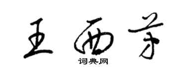 梁锦英王西芳草书个性签名怎么写