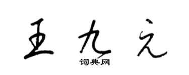 梁锦英王九元草书个性签名怎么写