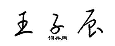 梁锦英王子辰草书个性签名怎么写
