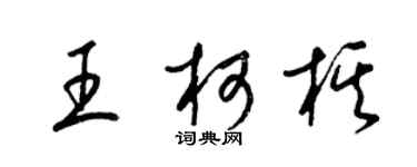 梁锦英王柯棋草书个性签名怎么写