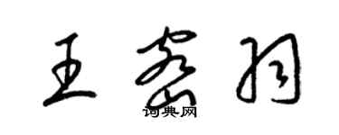 梁锦英王密羽草书个性签名怎么写