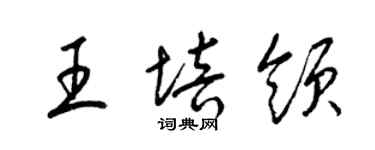 梁锦英王培领草书个性签名怎么写