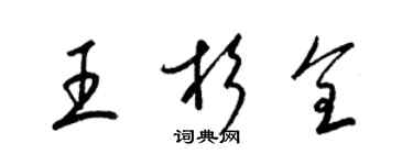 梁锦英王杉全草书个性签名怎么写