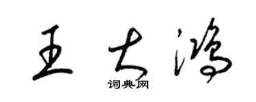 梁锦英王大鸿草书个性签名怎么写