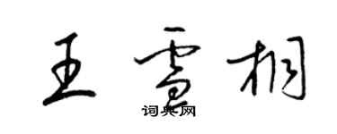 梁锦英王雪桐草书个性签名怎么写