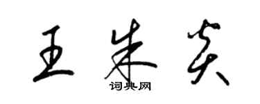 梁锦英王朱炎草书个性签名怎么写