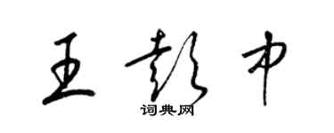 梁锦英王彭中草书个性签名怎么写