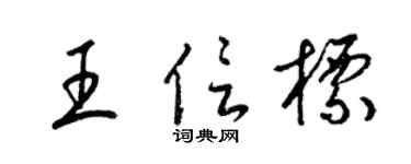 梁锦英王信标草书个性签名怎么写