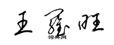 梁锦英王罗旺草书个性签名怎么写