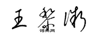 梁锦英王黎微草书个性签名怎么写