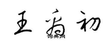 梁锦英王禹初草书个性签名怎么写
