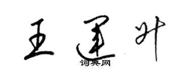 梁锦英王运升草书个性签名怎么写