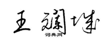 梁锦英王斓城草书个性签名怎么写