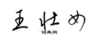 梁锦英王壮女草书个性签名怎么写