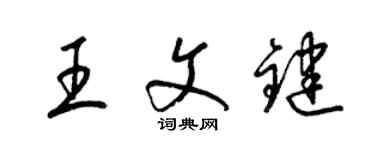 梁锦英王文键草书个性签名怎么写