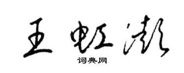 梁锦英王虹澎草书个性签名怎么写