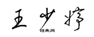 梁锦英王少婷草书个性签名怎么写