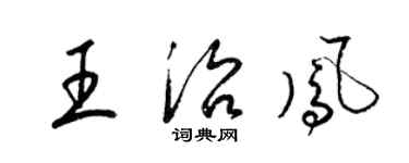 梁锦英王治凤草书个性签名怎么写