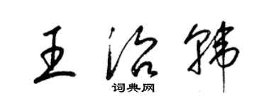梁锦英王治韩草书个性签名怎么写