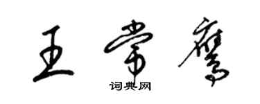 梁锦英王常鹰草书个性签名怎么写