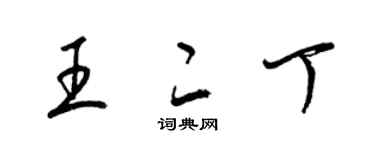 梁锦英王二丁草书个性签名怎么写